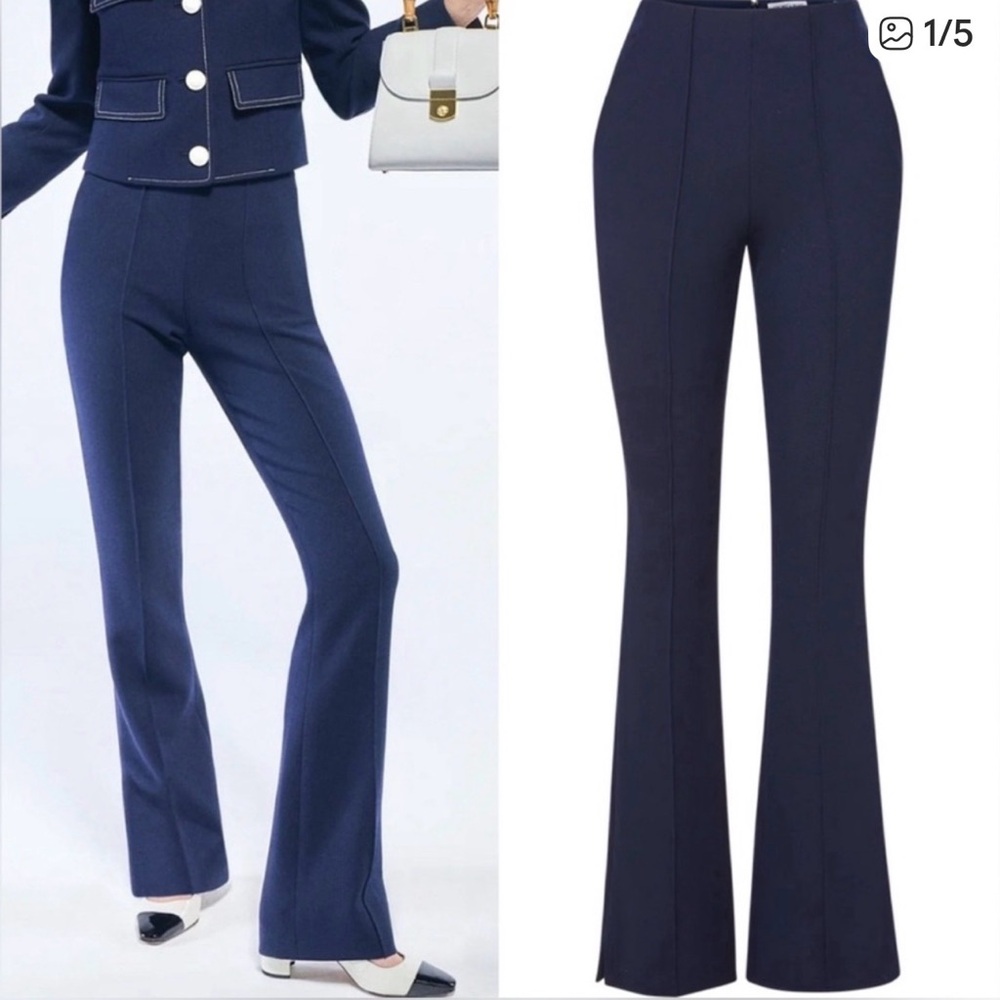 NWT Veronica Beard Orion Navy Blue Women's Flared Pants